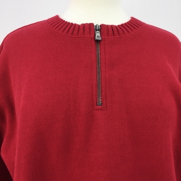 Liz Claiborne Red Crew Neck Cotton Sweater sz M - Picture 3 of 11